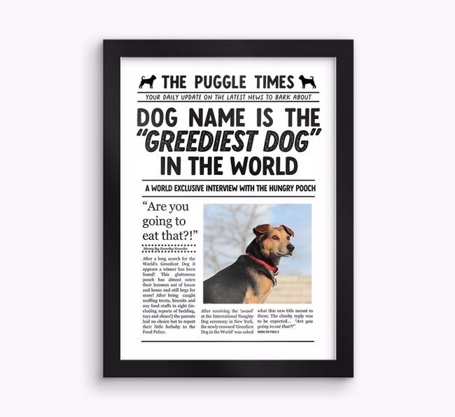 Newspaper Print: Personalised {breedFullName} Framed Print